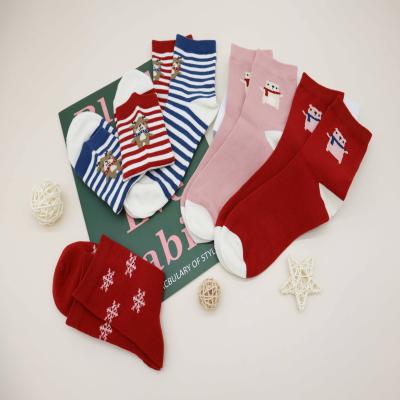 China Antibacterial Christmas thongs beautiful elk ladies Autumn And Winter Warm Stripe Stockings thongs ladies for sale