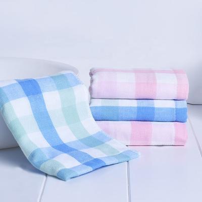 China New Arrival Sustainable Stripe Yarn Dyed Cotton Gauze Child Towel for sale