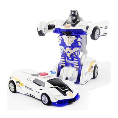 China Friction Power Car Function + Transform Function Robot Dropshipping 2021 New Toys Police Car Deformation Robot Children's Toys Transforming Toy Car for sale