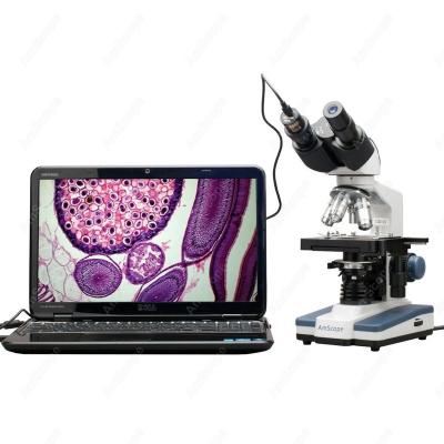 China 40X-2500X LED Digital Compound Microscope W 3D Binocular Stage + 5MP USB Camera B120C-E5 for sale