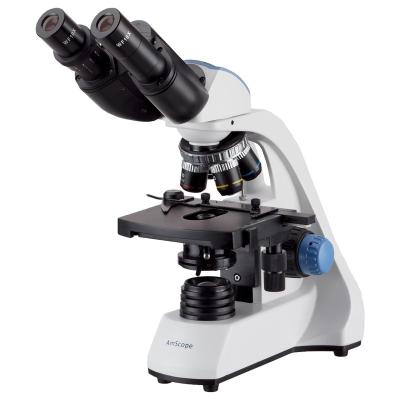 China AmScope 40X-2000X LED Binocular Compound Microscope W 3D Two-Layer Mechanical Stage B250B for sale