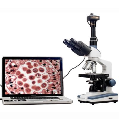 China AmScope 2000X LED Laboratory Trinocular Compound Microscope with Mechanical 3D Stage + 5MP Camera T120B-5M for sale