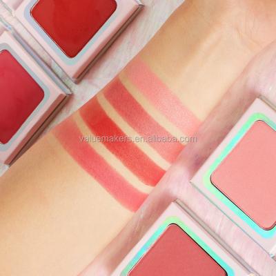 China Private Label Waterproof Simple Makeup Blusher Palette 4 Colors Customized Logo Small MOQ for sale