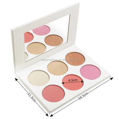 China Waterproof OEM 2017 Hot Face Make Up Cosmetics Blusher 6 Color Makeup Blush Highlighter Bar Powder Palette for sale