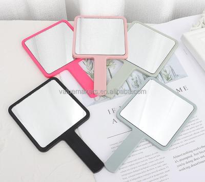 China Custom Cosmetic Mirror Hand Held Square Cosmetic Hand Mirrors With Logo Plastic Makeup Mirror Private Label Customized for sale