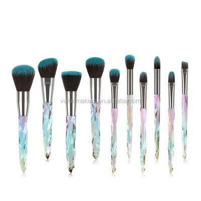 China Professional New Crystal 10 Pcs Premium Makeup Brushes Eyelash Makeup Brush Set for sale