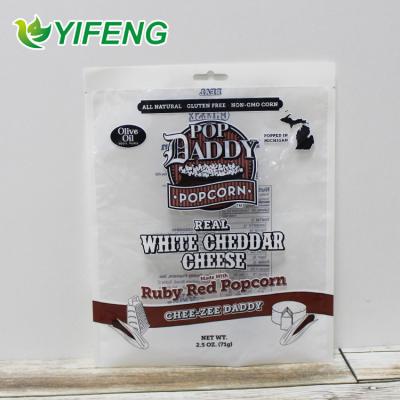 China Custom Packaging Food Popcorn Clear Bags Heat Seal Biodegradable Fast Food Three Side Sealing for sale