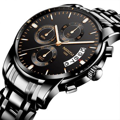 China Custom branded OEM quartz stainless steel date logo wristwatch men automatic hands luxury waterproof wristwatches for sale