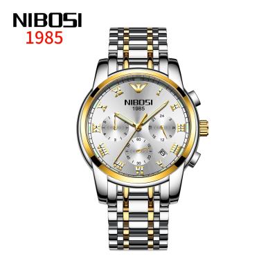 China Automatic Date Wrist Watch Supplier NIBOSI 2301 Men Quartz Wristwatch Elegance Watches Stainless for sale