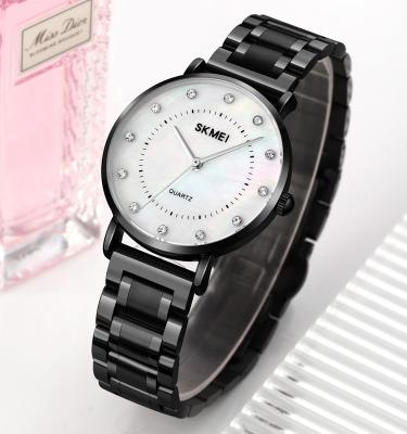 China New Skmei 1840 day/date 2021 quartz watches Japan movt for women stainless steel water resistant magnet back watch for sale