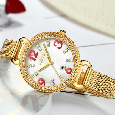 China Auto Date NIBOIS 2317 Diamonds Women Watch Fashion Quartz Waterproof Watch Customize Logo Ladies Quartz Wrist Watch for sale