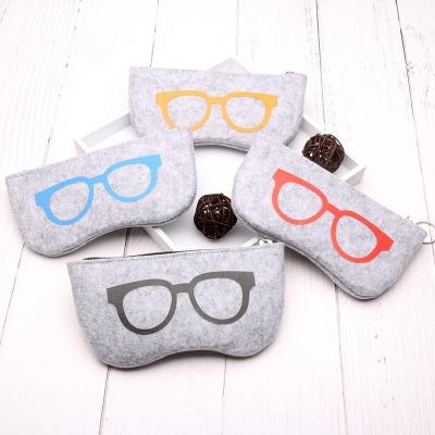 China Portable Eyewear Wool Felt Cloth Sunglasses Bag Sunglasses Accessories Case Zipper Box Unisex Soft Pouch Eco-Friendly/Washable Protector for sale