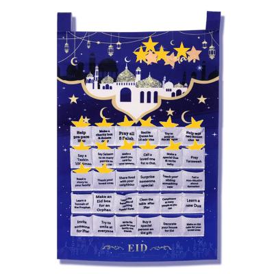 China Tranditional Eid Mubarak Countdown 2023 for Children 30 Days Advent Poster Decorations Home Wall for sale