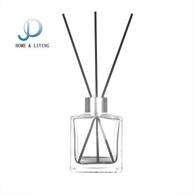 China JO Cosmetic Hot Sale Square 210ml Empty Clear Aroma Reed Diffuse Glass Bottle For Home for sale