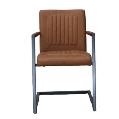 China Durable Club Cognac Color PU Antique Leather Chairs for sale