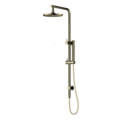 China With Sliding Bar Watermark Luxury Brass High Quality Bathroom Shower Set Brushed Brass en venta