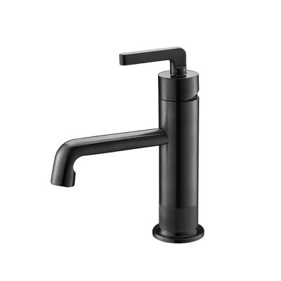 China Modern Jiangmen Faucets Fixtures Bathroom Gunmetal Brushed Lavatory Faucet Hot And Cold Water Faucet for sale