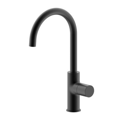 China Modern Classic Design DZR Brass Deck Mounted Matte Black Kitchen Mixer Tap à venda