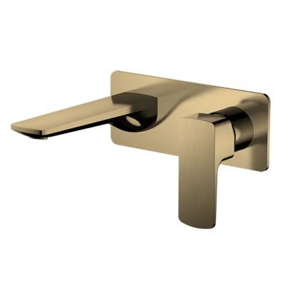 China Metered Faucets Adjust Bathroom Faucets Cupc Basin Wall Single Handle Faucet Brushed Gold à venda