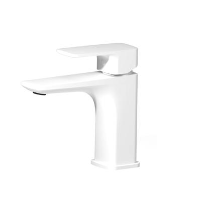 China Single Metered Watermark Bathroom nz Faucet Handle Sink Faucets Matte White For Wholesale for sale