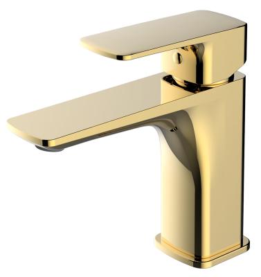 China Faucets Watermark PVD Metered Brass Gold Faucet For Bathroom Sink Luxury Mixer Tap à venda