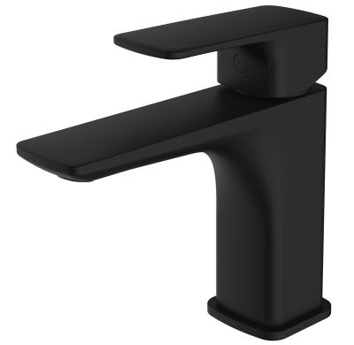 China Single Hole Black Metered Basin Faucet Bathroom Faucet Mixer Basin Faucets Hot And Cold Watermark for sale