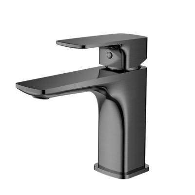 China Popular Metered Faucets CE UPC WATERMARK Gunmetal Brushed Brass PVD Deck Mount Faucet Bathroom Basin Mixer for sale