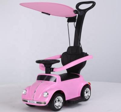 China Ride On Toy Beetle FTF Licensed Pink Kids Electric Cars Baby Ride On Car With Push Handle for sale