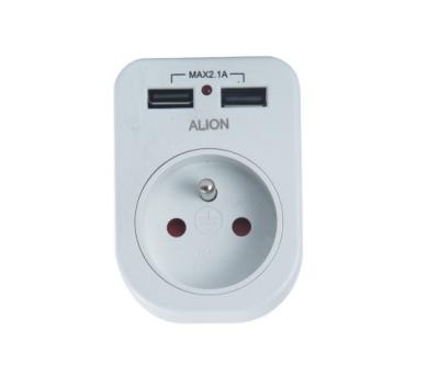 China ALION UF-02 Residential / Multipurpose Hot Selling Dual USB Charging Ports Plug In Socket Smart Socket for sale