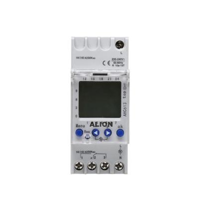 China ALION AHC613 DIN Rail LCD Display 2 Channel Programmable Multifunction Digital Timer, Time Switch AHC613 for sale