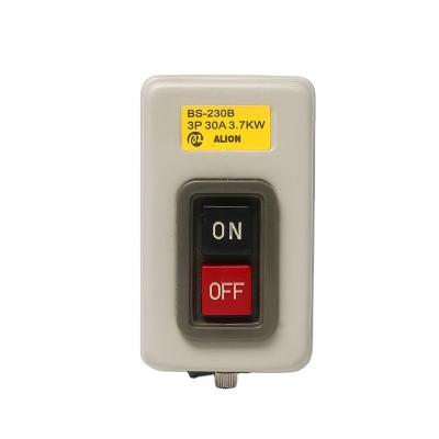 China 3.7 On 220V BS-230B 600V 30A Two Phase Iron Body Control Push Button Switch for sale