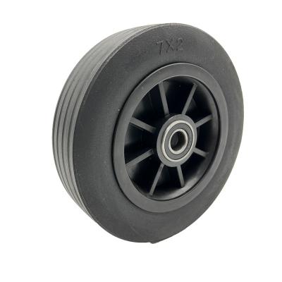 China Other 7inch 180mm solid rubber wheel casters with plastic rim for sale