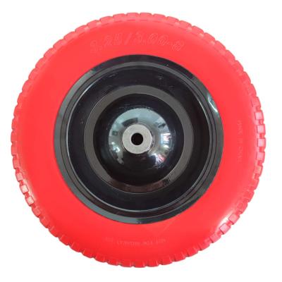 China 3.00/3.25-8 PU Flat Foam Freewheel For Wheelbarrow And Tool Cart Casters for sale