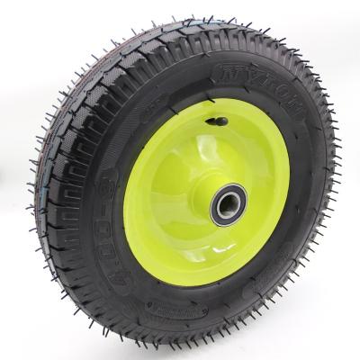 China Construction Material Shops 16inch 4.00-8 Tire Heavy Rubber Wheel Good Quality for sale