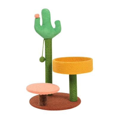 China Small Cat Climbing Cactus Cat Tree Luxury Modern Viable Cat Tree Scratcher for sale