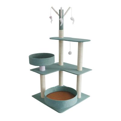 China Cat Tree Condo Sustainable Cat House With Natural Sisal Lining Posts For Sale for sale