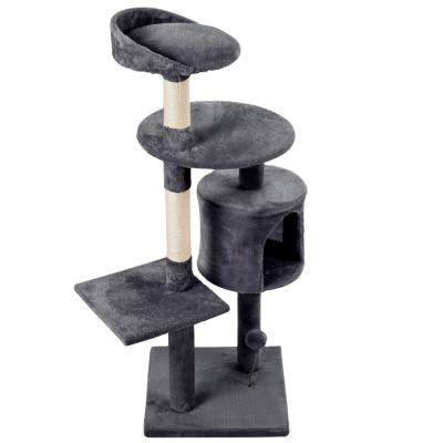 China Viable Newest High Quality Modern Wooden Houses Entertainment Lining Post Tower Deck Cat Tree for sale