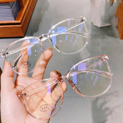 China Around 2021 new fashion creative women's retro round glasses anti blue light eye sight glasses for sale