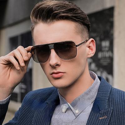 China 2021 fashion sunglasses shape top square sunglasses metal polarized black metal sunglasses mens sunglasses for sale