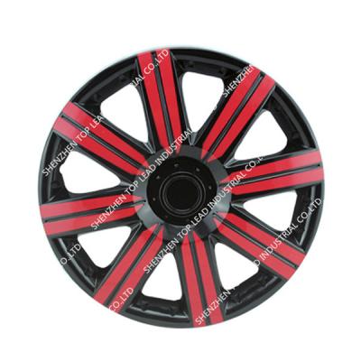 China Decoration Universal PP/ABS Black And Red Car Center Cover Wheel Rims , 13