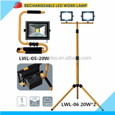 China Tripod LED Flood Light 20W*2 Adjustable HEAD LED Work LED Flood Light Waterproof Emergency Work Light 102*36*20CM for sale