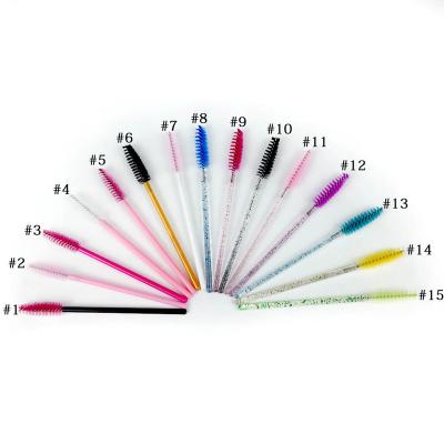 China Disposable Micro Eyelash Makeup Mascara Magic Wands Whips Spoolie Eyelash Mini Eyebrow Brush Comb for sale