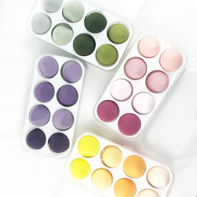 China Fashionable Plastic Box Packing 8pcs Mix Colors Egg Makeup Sponge Dry And Wet Facial Sponge Puff for sale