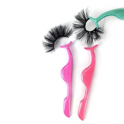 China Durable Dazzle Color Private Label Make Up Tools Eyelash Tweezers for sale