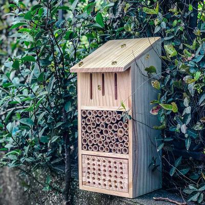 China Wholesale Outdoor Multi Quality Bee Mason Butterfly House Wooden Insect Hotel Viable Hanging Wooden Insect Hotels for sale