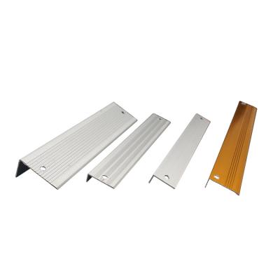 China Aluminum Stair Nosing Aluminum Alloy 6063/6061/6005/6060 Real Time Rubber Insert T5/T6 Safety Aluminum Stair Tread Nosing Non Slip Stair Nosing Aluminum Nosing strip stair colorful anodizing for sale