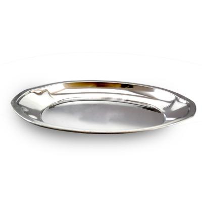 China Boweisi Eco-friendly Serving Tray Stainless Steel Oval Meat Dish Baking Dish for sale