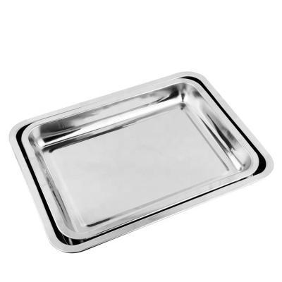 China BBQ Stainless Steel Trays Metal Quare Plate Eco-friendly Serving Hotel Restaurant for sale