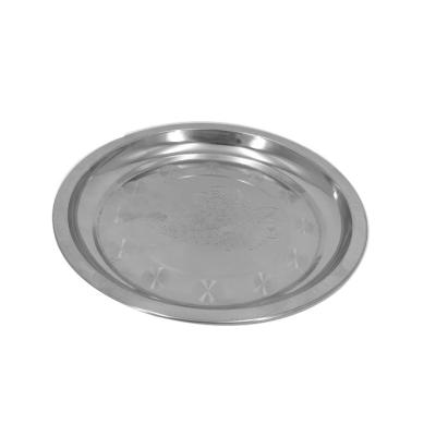 China Eco-friendly thickened printed stainless steel plate, flat bottom tray, 26cm for sale