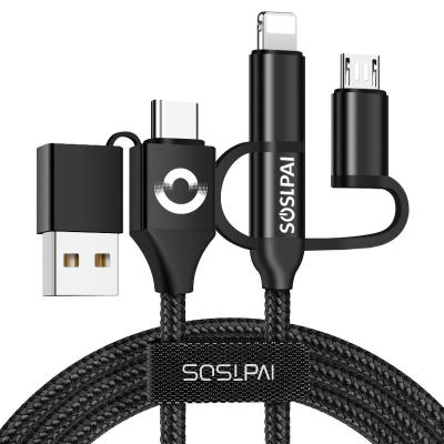 China New arrived SOSLAPI palladium usb cable durable nylon braided braided 18w usb fast charging type-c to type-c cable for android for sale